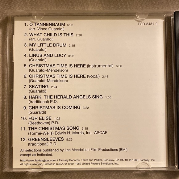 1988 A Charlie Brown Christmas CD - Vince Guaraldi Trio Holiday Jazz Music - Picture 5 of 8